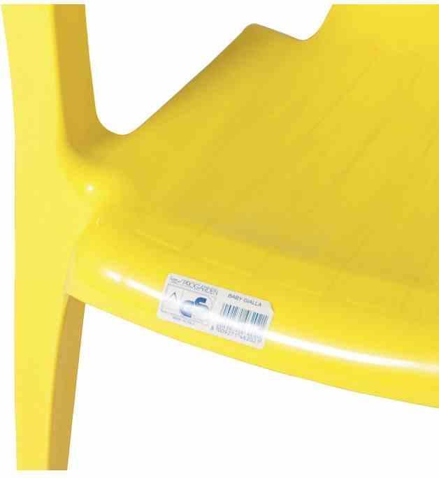 Immagine prodotto ProGarden Sedia impilabile Sedia Baby 38x38x52 cm in plastica gialla (Poltrona per bambini)