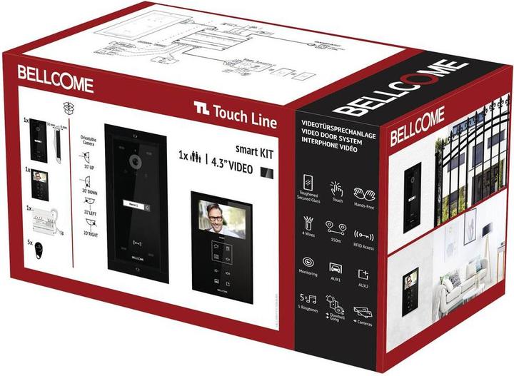 Actual product image Bellcome ELECTRA video door intercom wired complete set black (Cable)