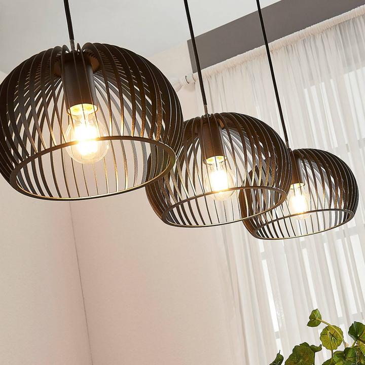 Produktbild Lindby Jusra 3 Pendelleuchte Black (E27)