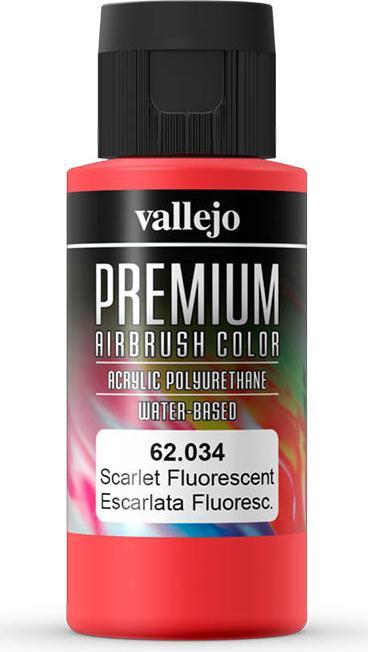 Vallejo Premium Airbrush Colors (Fluorescent Scarlet, 60 ml)