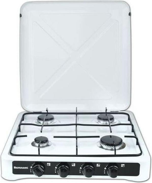 Actual product image Ravanson K-04T cooker Black, White Countertop Gas 4 zone (s)