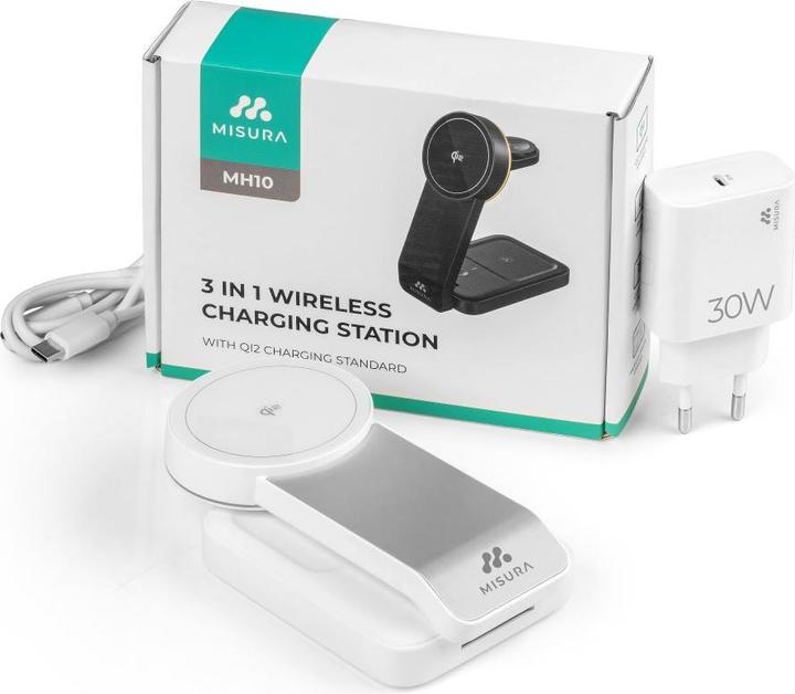 Produktbild Misura MH10 3-in-1 Faltbare Kabellose Ladestation - WHITE (30 W)