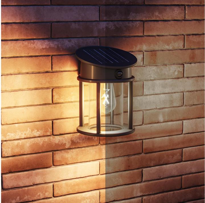 Produktbild Philips Lighting Geri 929004633001 Solar-Aussenwandleuchte 3.2 W Warmweiss Schwa (470 lm, IP44)