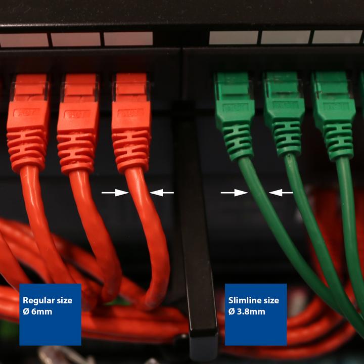 Actual product image Black 0.25 meter LSZH U/UTP CAT6 datacenter slimline patch cable snagless with RJ45 connectors (U/FTP, CAT6, 0.25 m)