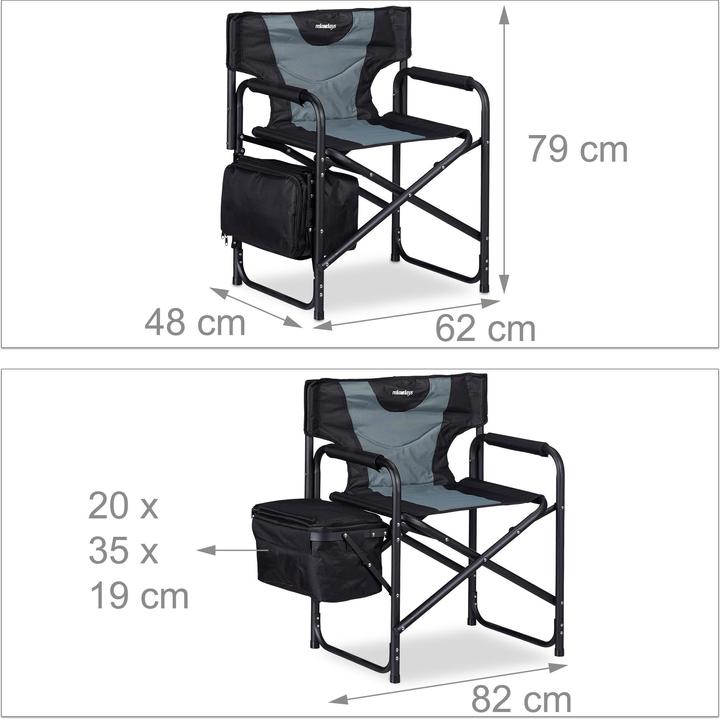 Actual product image Relaxdays Upholstered Director Chair With Cooler