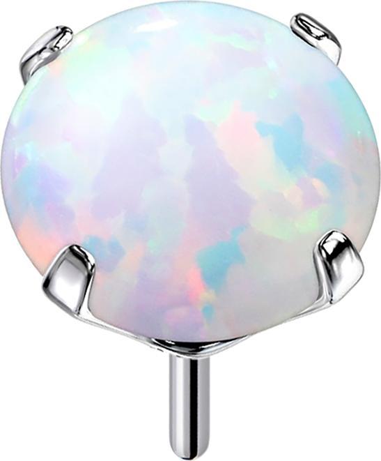 Produktbild Star Piercing Threadless silber mit Opal weiss gefasst (ohne Messing, Titan G23)