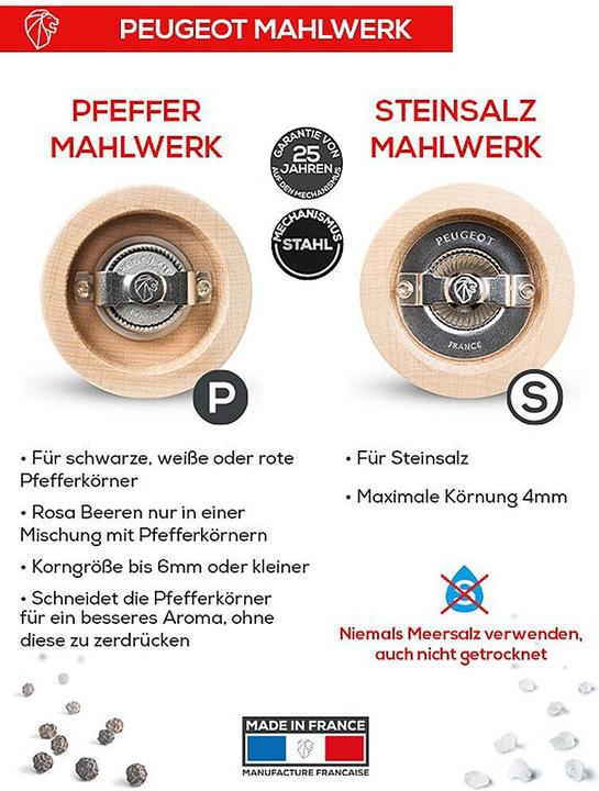 Actual product image Peugeot Pepper Mill Salt Mill TAHITI Duo Set 15 cm ELEMENTS WATER (Pepper, Salt)