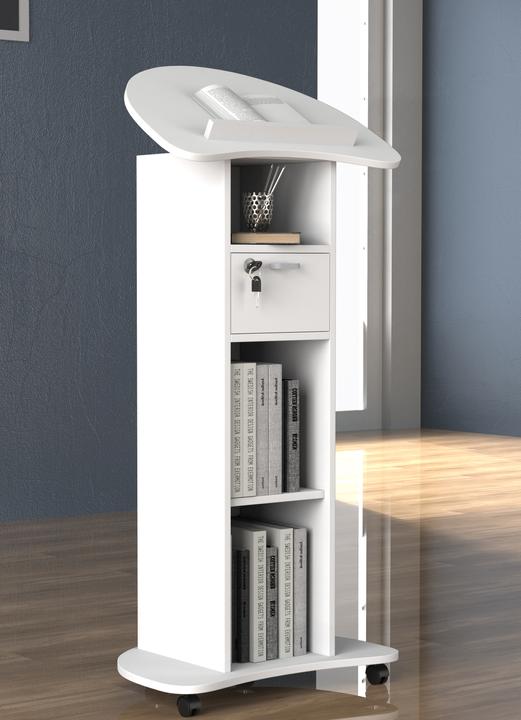Immagine prodotto VCM Scrivania in piedi in legno Leggio Tavolo mobile in piedi Ruote rotanti Cassetto Redola (56 x 37 cm)
