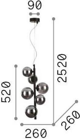 Produktbild Ideal lux PERLAGE G9 Pendelleuchte 6x ⌀260mm dimmbar Amber warmweiss 317793 (G9, 370 lm)