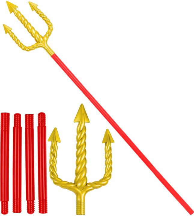 Produktbild Widmann Goldener Dreizack mit rotem Stab 137cm
