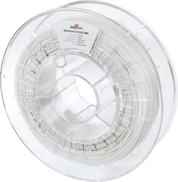Actual product image Filament TPU S-Flex 98A white 0.5kg 1.75mm (TPU, 1.75 mm, 500 g, White)