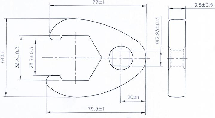 Produktbild BGS Hahnenfussschlüssel Antrieb Innenvierkant 12,5 mm (1/2") SW 36 mm (36 mm)