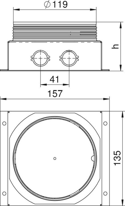 Actual product image OBO Bettermann OBO UDL2-120/70 Underfloor outlet box