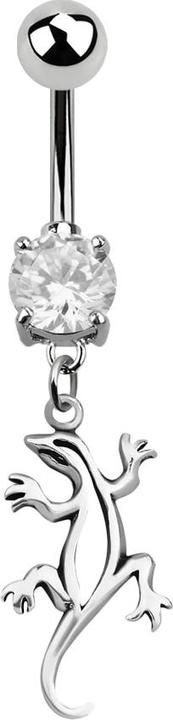 Produktbild Star Piercing Banane silber mit Anhänger Echse silber (925 Sterlingsilber, Chirurgenstahl 316L, ohne Messing)