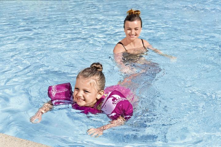 Produktbild Bestway Puddle Jumper® Schwimmhilfe Blume mit Textilbezug, 2-6 Jahre (10 - 25 kg)