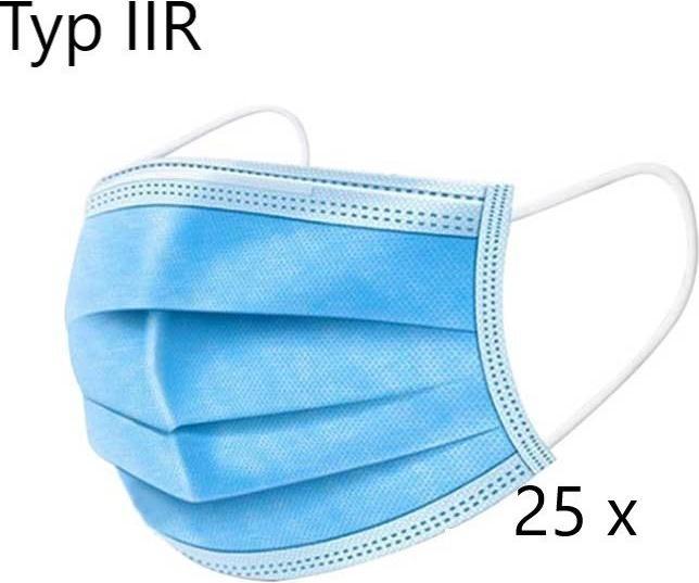 Produktbild VaSano OP Maske ex Typ IIR blau (25 Stk) (Keine offizielle Schutzklasse, 25 x)