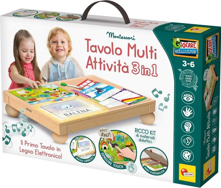 Actual product image Lisciani Montessori Wood Multi Activity Table