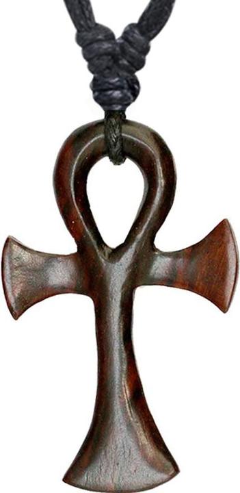Produktbild Star Piercing Halskette schwarz Anhänger Stammes Kreuz aus Narra Holz (ohne Messing, Organisch)