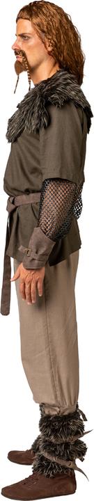 Immagine prodotto Orlob Costume da vichingo: top, pantaloni, collo di pelliccia, scaldamuscoli, scaldabraccia, cintura (50, 51, 52)