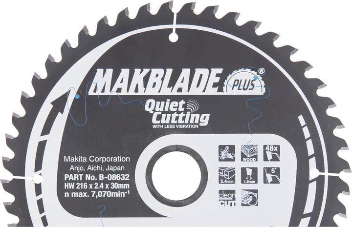 Produktbild Makita Medžio pjovimo diskas 216x2,4x30 Z48 HM
