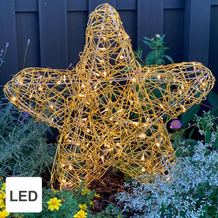 Image du produit Star Trading Étoile lumineuse d'extérieur LED 'Sven', faite à la main, or, Ø 63cm