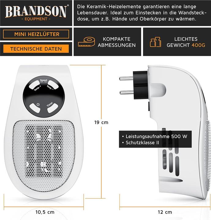 Immagine prodotto CSL Termoventilatore plug-in (500 W)