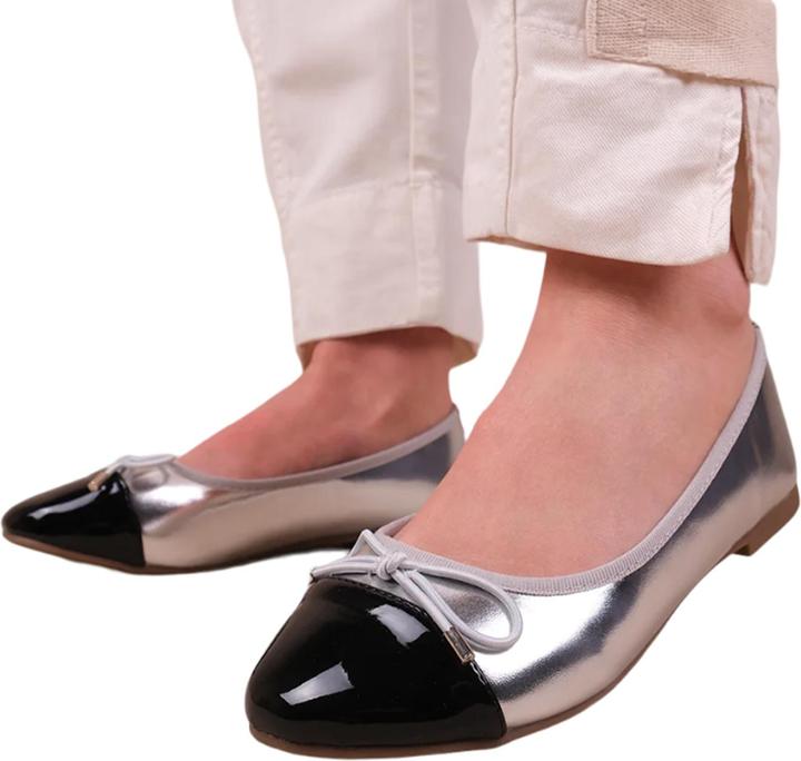 Actual product image Where's That From Womens/Ladies Janice PU Bow Detail Flat Ballerina Flats (41)