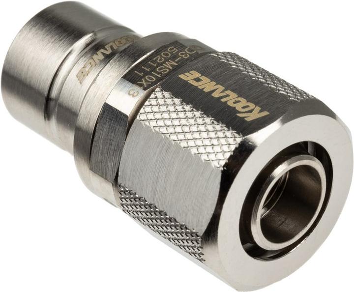 Actual product image Koolance QD3 quick connect straight male to 13/10mm - no-spill