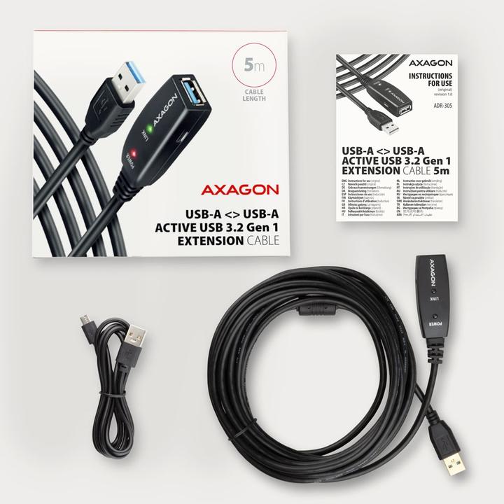 Actual product image Axagon USB A – USB A (5 m, USB 3.2 Gen 1)