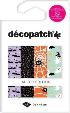 Image du produit Décopatch Pocket Hot-Foil Collection "Halloween araignées et chauve-souris", 4 pièces, 30 x...