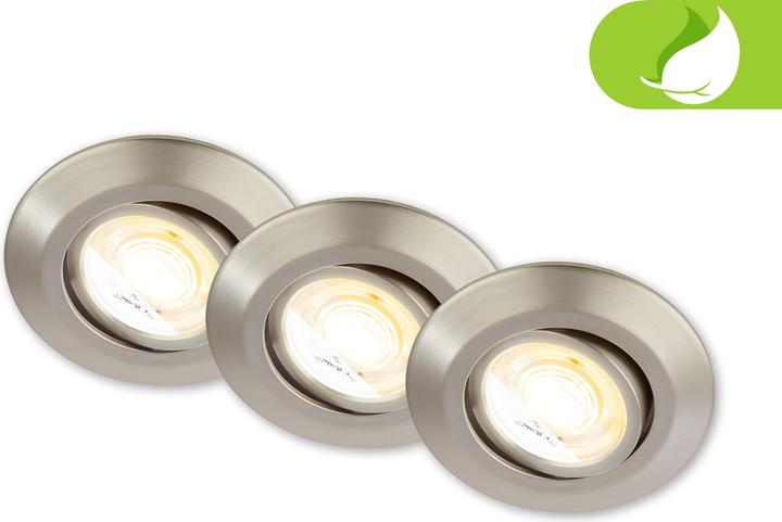Immagine prodotto Briloner Set di 3 luci da incasso LED ultrapiatte e sostenibili (520 lm)