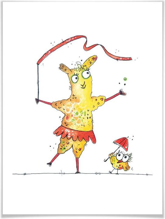 Actual product image Trenddeko Dancing Lama (30 x 40 cm)