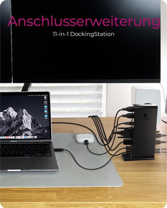 Actual product image Icy Box IB-DK2241AC - USB Type-A 3.0 Multi Dock (USB-B, 11 Ports)