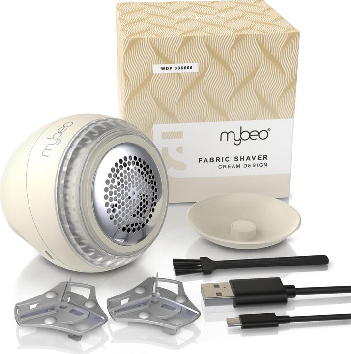 Produktbild Mybeo Fusselrasierer, Elektrischer Akku Fusselentferner beige, Sicherheitsschalter, für Kleidung & Polster