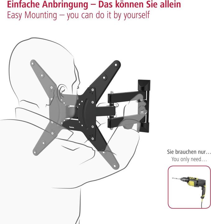 Produktbild Hama TV-Wandhalterung (Wand, 165", 25 kg)