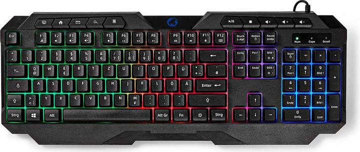 Image du produit Nedis Clavier de jeu filaire | USB Type-A | Touches à membrane | LED | QWERTY | DE-Layout | Longueur du (DE, Filaire)