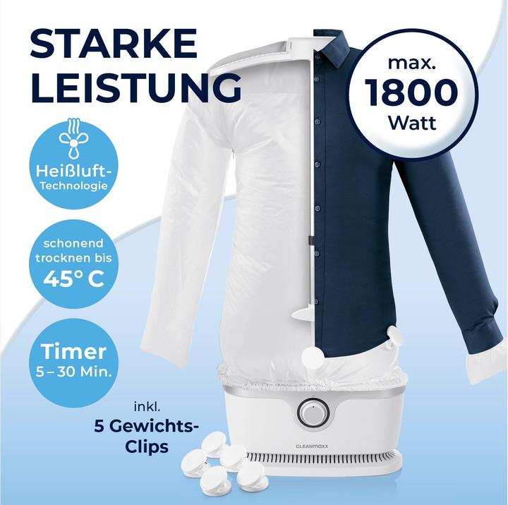 Image du produit CleanMaxx Défroisseur pour chemises et chemisiers (1800 W)