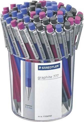 Actual product image Staedtler graphite 777 mechanical pencil quiver with 50 pieces, 0.5 mm, assorted (0.50 mm, 50 x)
