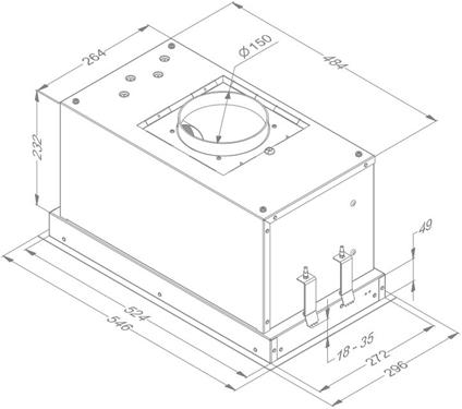 Image du produit NOVY Hood Essence 828 Canopy, efficacité énergétique classe B, plotis 60 cm, 398 m³/h, contrôle mécanique (Hotte à tiroir)