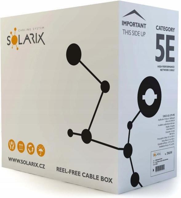 Actual product image Solarix Cable Instalacyjny Cat5e Utp Pe Fc (U/UTP, CAT5e, 305 m)