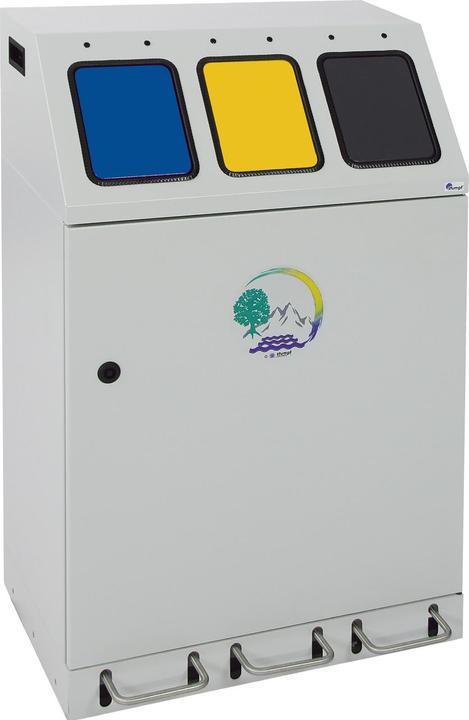 Immagine prodotto Contenitore per la raccolta differenziata, in acciaio, capacità 3 x 30 l (30 l)