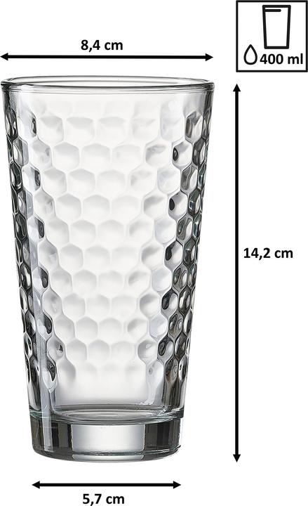 Produktbild Ritzenhoff & Breker Longdrinkglas Favo klar 6ST 400ml (0.40 l, 6 x)