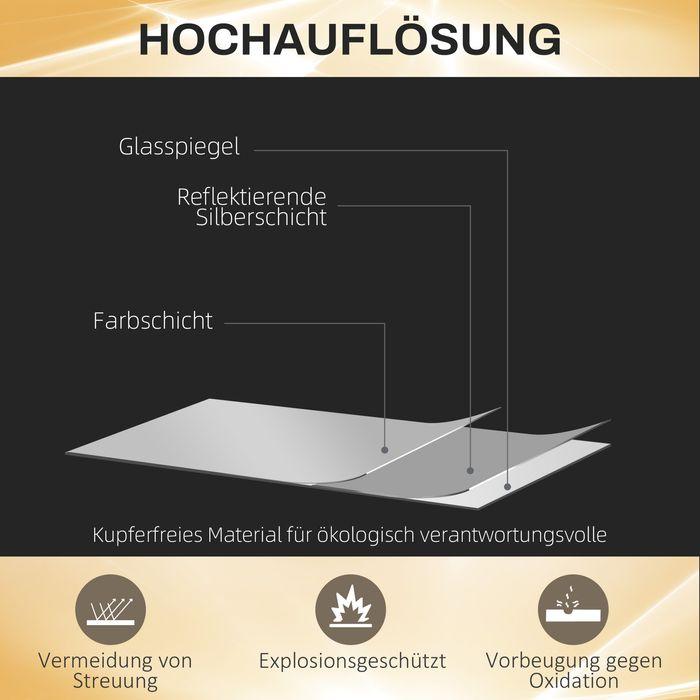 Produktbild Swisshandel24 Wandspiegel 120 x 40 cm Ganzkörperspiegel mit LED-Beleuchtung, 3 Lichtbarben (40 x 120 cm)