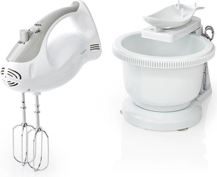 Image du produit Nedis Mixeur à main 200 W 5 vitesses Fonction turbo Turning Bowl / 2 crochets pétrisseurs / 2 fouets (200 W)