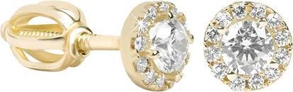 Actual product image Brilio Gold round earrings with clear crystals 239 001 00806