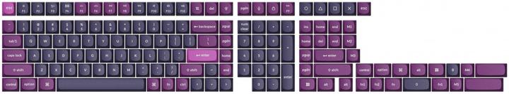 Actual product image Keychron Double Shot PBT OSA Full Set Keycap Set 141 Keys - Purple PBT-54