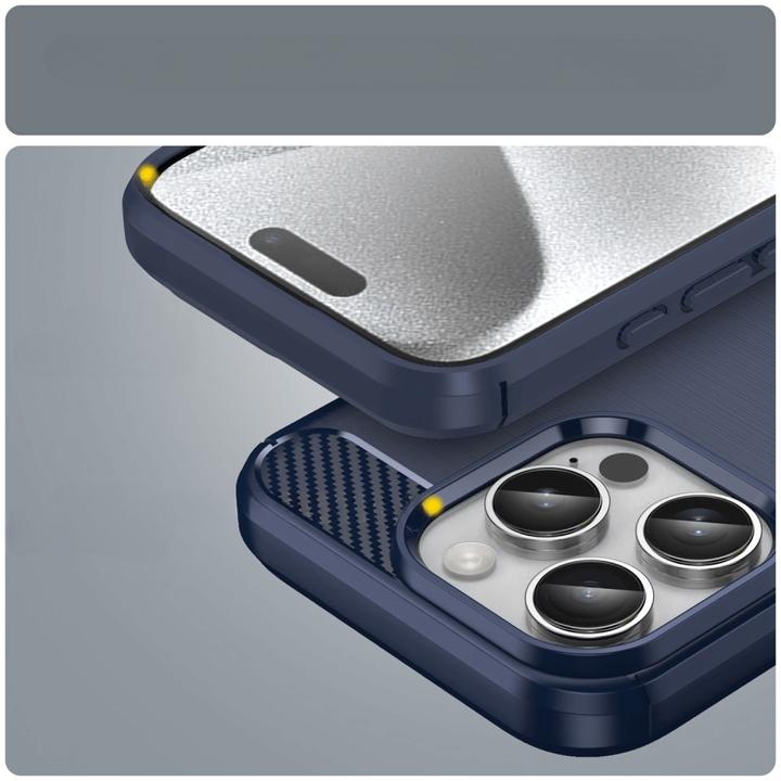 Actual product image Cover-Discount iPhone 16 Pro - Metal Carbon Look Case (Apple iPhone 16 Pro)