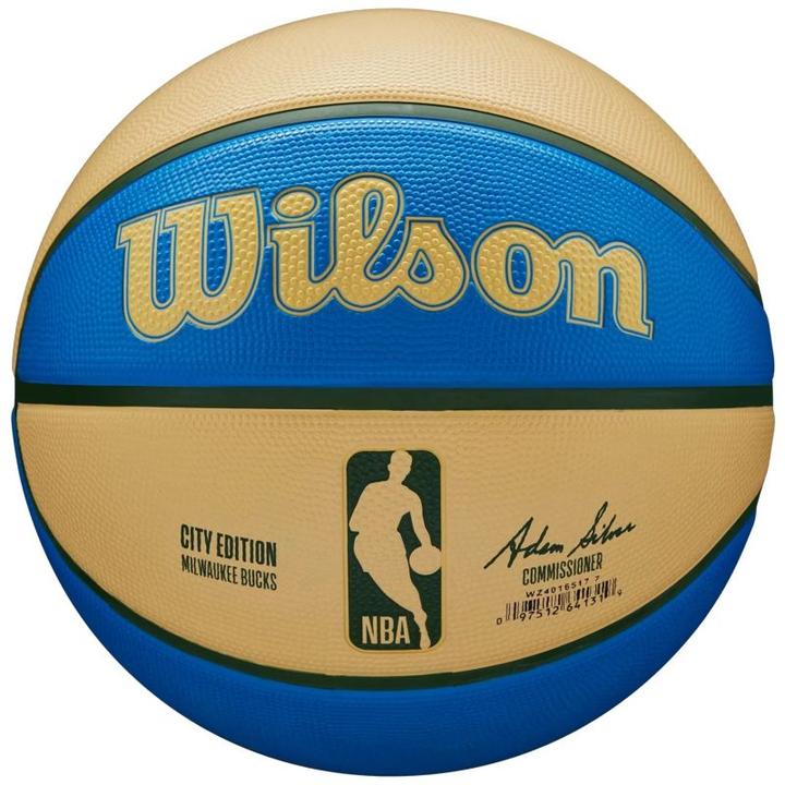 Actual product image Wilson NBA Team City Edition Milwaukee Bucks Basketball