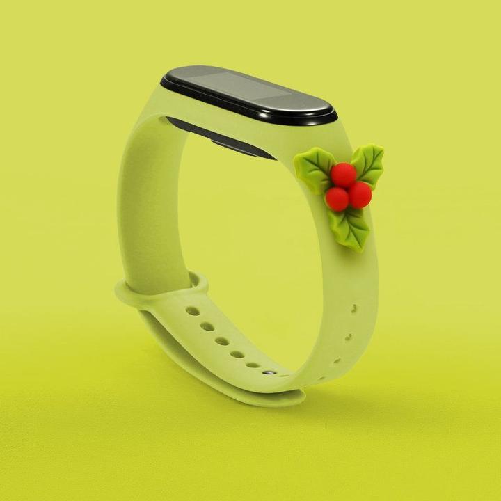 Actual product image Hurtel Strap Xmas Wristband for Xiaomi Mi Band 4 / Mi Band 3 Christmas Silicone Strap Bracelet Green (Mistl (Mi Volume 3)