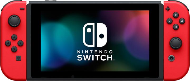 Actual product image Nintendo Switch Red + Super Mario Odyssey Download Code + The Super Mario Bros. Movie Sticker